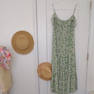 JCrew Floral Green Maxi Dress